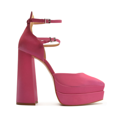 Schutz Elysee Double-platform Pumps In Pink Bandanna