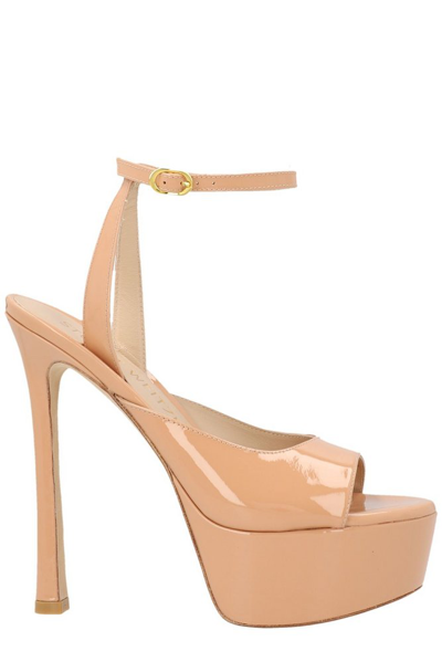 Stuart Weitzman Open Toe Slingback Sandals In Pink