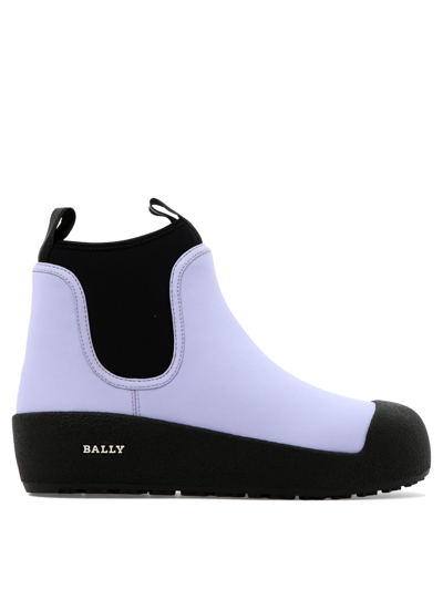 Bally Rounded Toe Cap Ankle Boots In Purple