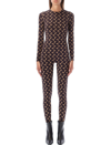 Marine Serre Crescent Moon-print Long-sleeved Jumpsuit In Moon Brown