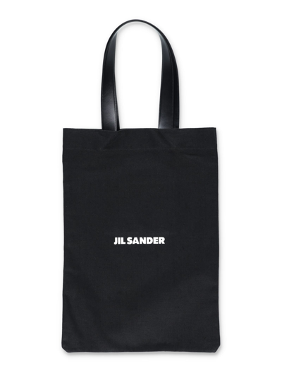 Jil Sander Large Shopping Bag In Black