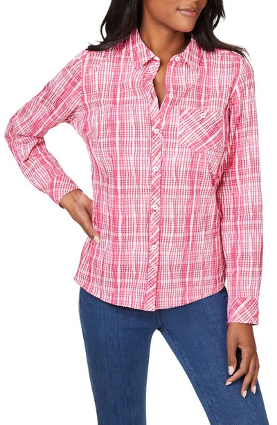 Foxcroft Hampton Plaid Non-iron Button-up Shirt In Pink