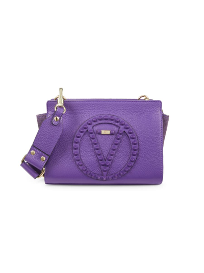 Valentino By Mario Valentino Women's Kiki Studded Leather Crossbody Bag In Purple Jam