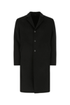 Prada Cappotto In Misto Lana Nera Uomo