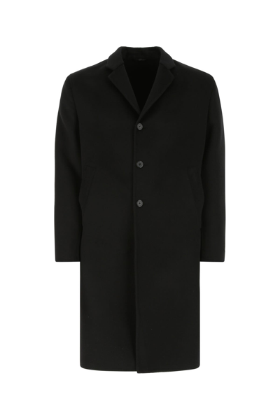 Prada Black Wool Blend Coat Black  Uomo 54