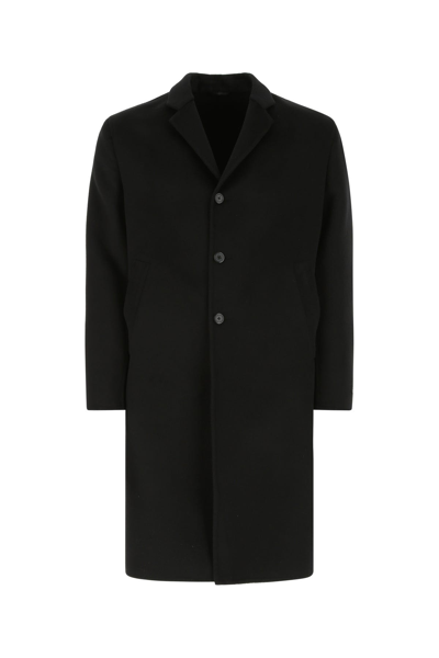 PRADA CAPPOTTO IN MISTO LANA NERA UOMO