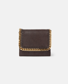 Stella Mccartney Falabella Small Flap Wallet In Chocolate Brown