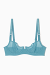 Cos Mesh Underwired Bra In Turquoise