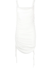 Dion Lee White Semi-sheer Draped Mini Dress In White