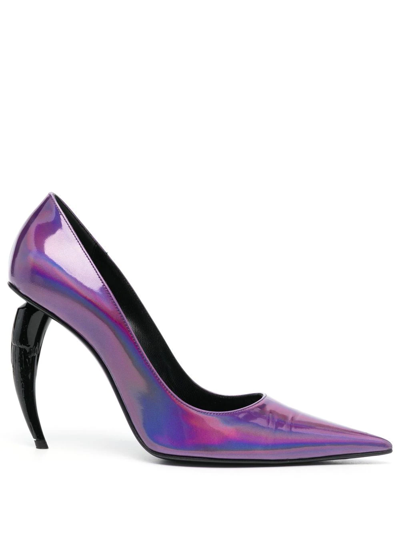 Roberto Cavalli Tiger Tooth Pumps In Purple