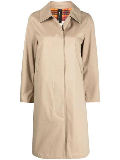 Mackintosh Tartan Banton Single-breasted Coat In Neutrals