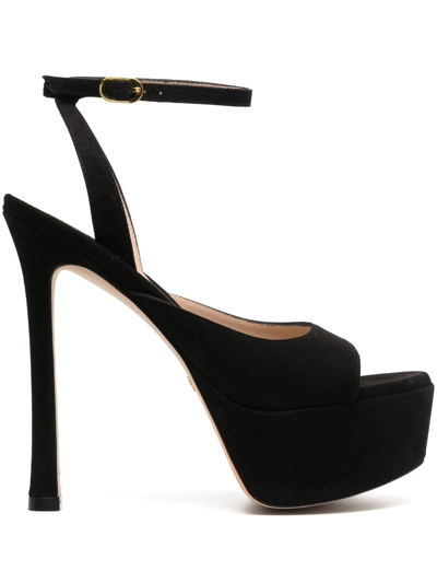 Stuart Weitzman 150mm Open-toe Platform Sandals In Schwarz