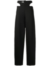 DION LEE Y-FRONT TWO-POCKET STRAIGHT-LEG TROUSERS