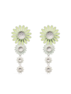 GEORG JENSEN DAISY STERLING SILVER AND ENAMEL EARRINGS