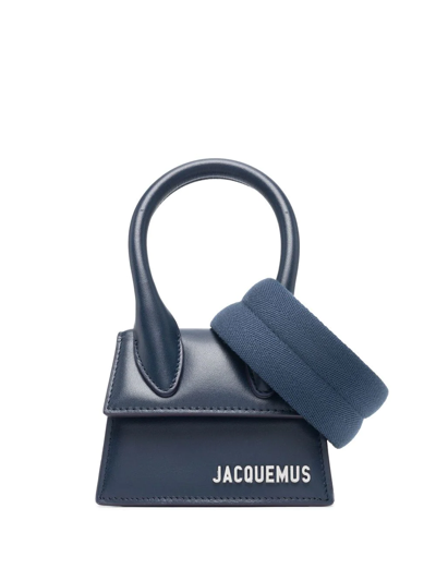 Jacquemus Navy Le Chiquito Homme Leather Mini Bag In Dark Blue