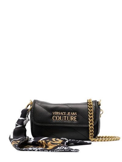 Versace Jeans Couture Logo Plaque Crossbody Bag In 899 Black