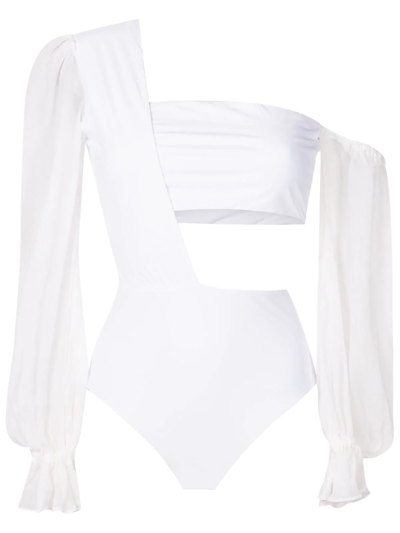 Amir Slama One-shoulder Bodysuit In White