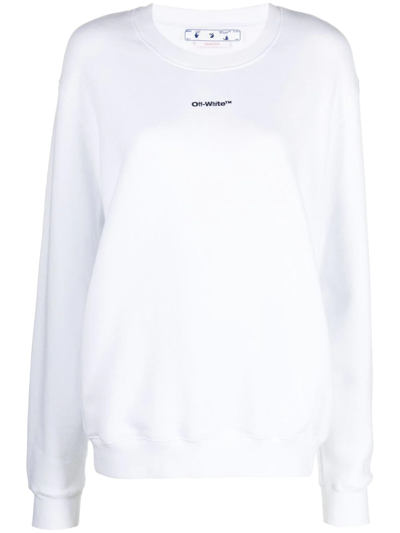 Off-white Tie-dye Logo-arrow Crewneck Sweatshirt In White