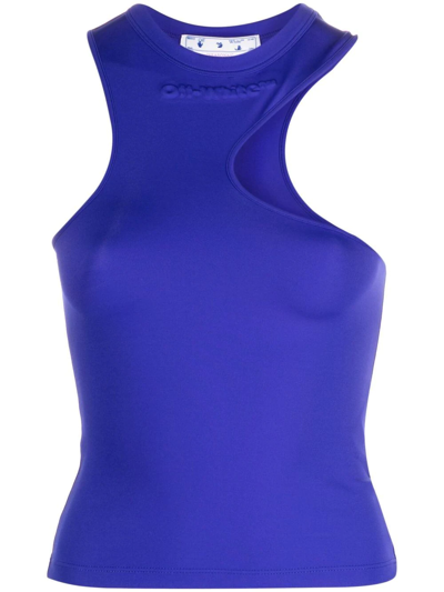 Off-white Sleek Asymmetric Stretch Rowing Top In Purple