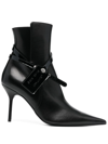 Off-white 110mm Zip Tie Leather Ankle Boots In Schwarz