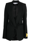 Off-white Twisted Blazer Wool Blend Jacket In Schwarz