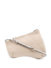 Manu Atelier Asymmetric-design Leather Shoulder Bag In Weiss