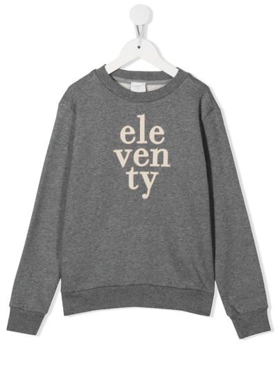 Eleventy Kids' Grey Cotton Sweatshirt In Grigio