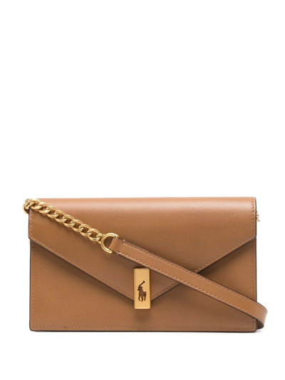 Polo Ralph Lauren Polo Pony Chain-strap Wallet In Nude