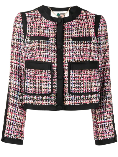 Ports 1961 Four-pocket Buttoned Tweed Jacket In Pink