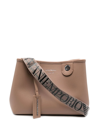 Emporio Armani Logo-print Tote Bag In Nude