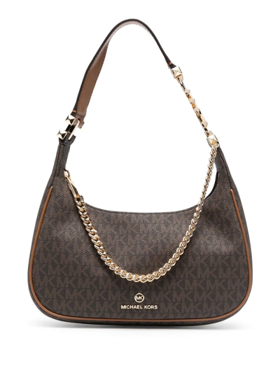 Michael Michael Kors Monogram Chain-trim Shoulder Bag In 