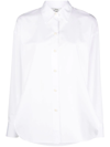 Vince Side-slit Cotton Shirt In Weiss
