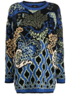 Etro Intarsia-knit Oversized Jumper In Blue
