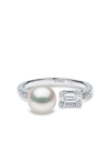 YOKO LONDON 18KT WHITE GOLD STARLIGHT PEARL AND DIAMOND RING