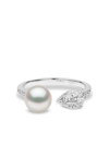 Yoko London 18kt White Gold Starlight Pearl And Diamond Ring In Silber