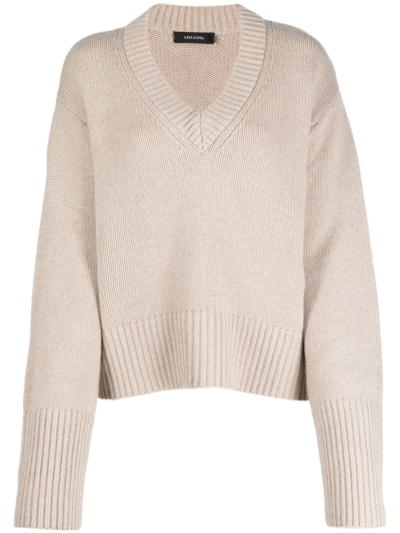 Lisa Yang V-neck Cashmere Jumper In Neutrals