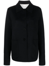 Jil Sander Single-breasted Cashmere Short Coat In Blau