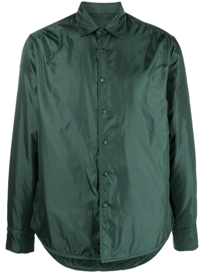 Aspesi Padded Long-sleeve Shirt Jacket In Grün