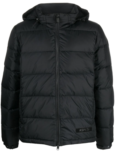 Aspesi Padded Zip-up Jacket In Schwarz