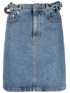 Jw Anderson Chain-detail High-rise Denim Miniskirt In Blau