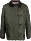 Fay 4 Ganci Diamond-quilted Short Jacket In Green