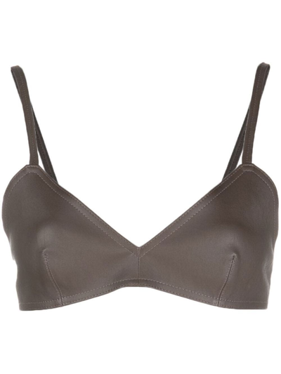 The Mannei Sierra Leather Bralette In Braun