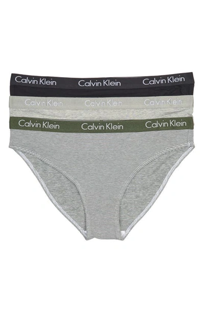 Calvin Klein Motive Cotton Bikini Panties In 0bu Blk/ Gh/ Fedd