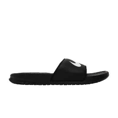 Pre-owned Nike Benassi Swoosh Slide 'black White'