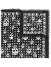 Alexander Mcqueen Classic Skull Scarf In Black