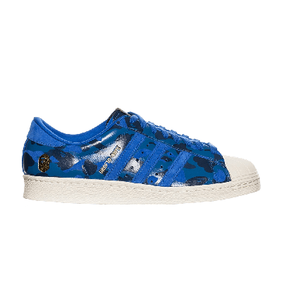 Pre-owned Adidas Originals A Bathing Ape X Undeafeated X Superstar 80s 'blue Camo'