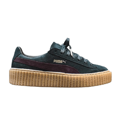 Pre-owned Puma Fenty X Suede Creeper 'bordeaux' In Green
