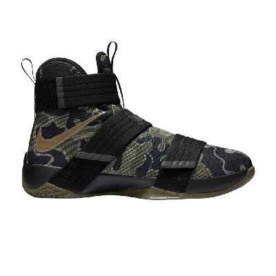 Pre-owned Nike Zoom Lebron Soldier 10 'army Camo' In Black
