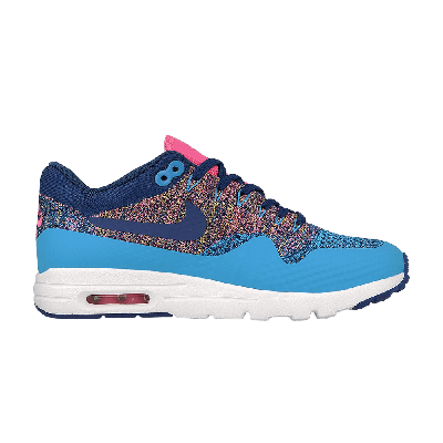 Pre-owned Nike Wmns Air Max 1 Ultra Flyknit 'royal Pink Blast' In Blue