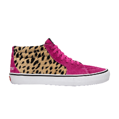 Pre-owned Vans Supreme X Sk8-mid Pro 'cheetah Velvet' In Pink